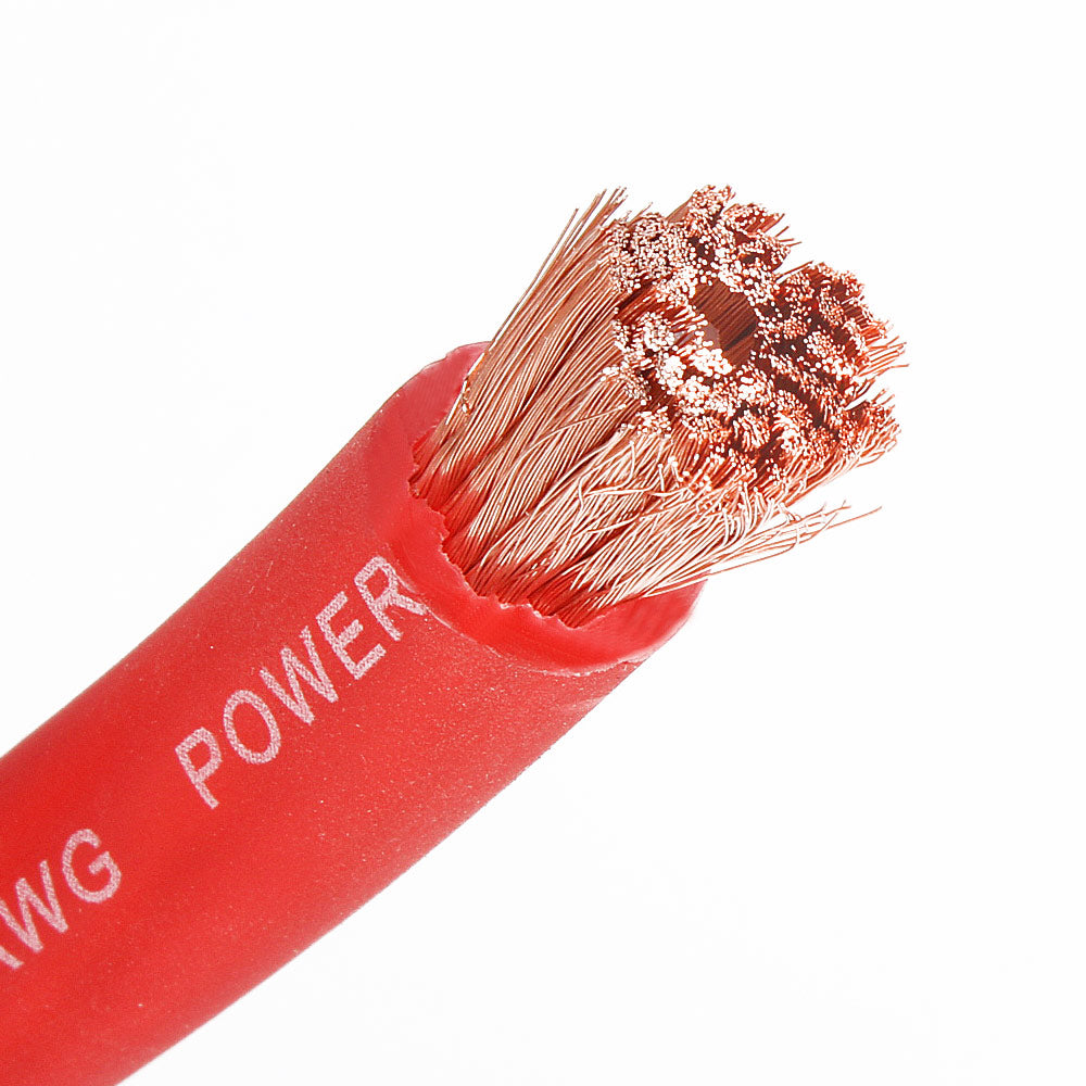 LEIGESAUDIO 10 Gauge Red OFC Power/Ground Wire,25 Feet,99.9